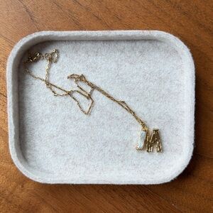 PACHAREE 18k Yellow Gold M Initial pendant Pearl Necklace